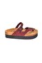 Genuine Leather Claret Red Women's Slippers
