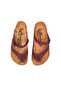 Genuine Leather Claret Red Women's Slippers - 4