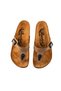 Genuine Leather Beige Women's Slippers - 2