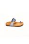 Genuine Leather Blue Women's Slippers - 2