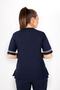 Women's Şile Cloth Short Sleeve Navy Blue Blouse - 3