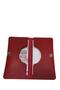 Unisex Snap Fastener Thin Leather Handmade Red Business Card Holder Credit Card Holder
