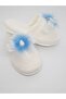 Women's Blue Cream Pearled Slippers and Crown Maternity Set - 3