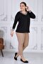 Women's Leopard Collar Long Sleeve Blouse with Leopard Detail G051-2l - 2