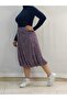 Floral Patterned Tulle Balloon Skirt with Elastic Waist - 4