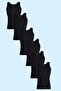 6-Piece Black Combed Jersey Men's Undershirt - 2