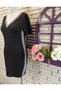 Stripe Detail V-Neck Viscose Two Yarn Graduation Wedding Dress 80cm Rm22458 - 2