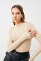 Women's Cream Finger Detailed Bodysuit