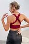 Kadın Bordo Çapraz Sırt Detaylı Şık Crop Top Bluz - 2