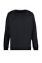 Siyah Oversize/Geniş Kesim İçi Polar/Sıcak Tutan Reglan Kol Sweatshirt TMNAW23SW00190 - 10