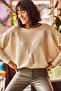 Women's Stone Curved Bat Oversize Knit Sweater KZK-19000524 - 4