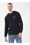 Hooded Collar Navy Blue Men's Sweater Herman