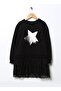 Printed Black Girl's Above Knee Dress Dfg-11