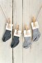 4-Piece Gray and Anthracite Baby Kids Folded Socks