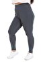 Large Size Elastic Waist Ankle Length Paneled Gray Leggings - 5