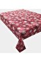 Snowflake Red Care Free Stain Resistant Duck Fabric Living Room - Kitchen Table Cloth