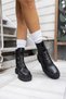 Cash Women's Black Genuine Leather Stone Detail Boots - 8