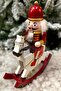 32 cm Horseman Nutcracker Red Gold Colored Wooden Soldier Nutcracker Christmas New Year Decoration