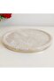 Ecru - Beige Marble Presentation Tray 30cm | Gold |