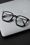 Ezra Unisex Women Men Blue Light Protected Blue Block with Filter Vintage Gold Transparent Black Glasses - 3