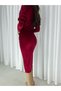 Flexible Velvet Fabric Gather Detailed Double Breasted Neckline Evening Dress & Graduation Dress 582022 721 - 3