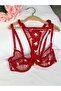 Women's Red Underwired Wired and Panty Set - 3