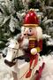 32 cm Horseman Nutcracker Red Gold Colored Wooden Soldier Nutcracker Christmas New Year Decoration - 5