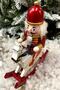 32 cm Horseman Nutcracker Red Gold Colored Wooden Soldier Nutcracker Christmas New Year Decoration - 7
