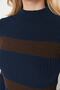 Navy Blue Midi Knitwear Striped Dress Twoaw23El00226 - 3
