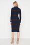 Navy Blue Midi Knitwear Striped Dress Twoaw23El00226 - 4