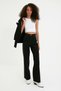 Free 90's Colorfast Black Palazzo Jean Women's Power Lycra Women's High Waist Recovery