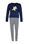 Lacivert %100 Pamuklu Ayıcıklı Örme Pijama Takımı THMAW21PT0302 - 7