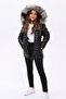 Genuine Leather Hooded Coat - 5