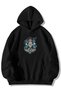 Wednesday Addams Printed Unisex Black Kangaroo Pocket Hooded Sweatshirt Hoodie