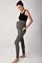 Ribbed Adjustable High Waist Stretchy Recovery Double Pocket Maternity Leggings F01