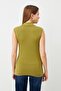 Women's Oil Green Sleeveless Body - 3