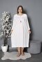 100% Cotton Seasonal Combed Cotton Long Sleeve Plus Size Mother's Nightgown 1330