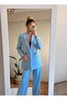 Four-Season Atlas Fabric Palazzo Women's Suit - 2