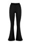 Siyah Fitilli Flare/İspanyol Paça Yüksek Bel Esnek Örme Tayt Pantolon TWOSS23PL00135 - 6