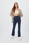 Batum Flare Leg Jeans Women's Dark Blue Colorfast Extra Lycra High Waist Long Leg (collector)