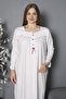 100% Cotton Seasonal Combed Cotton Long Sleeve Plus Size Mother's Nightgown 1330 - 4