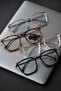 Ezra Unisex Women Men Blue Light Protected Blue Block with Filter Vintage Silver Transparent Leopard Glasses - 8