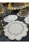 Galaxy Silver Gray 6-Piece Cocktail Presentation Napkin Maras Work Glaze Embroidery Embroidered Coffee Presentation Napkin - 2