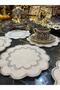 Galaxy Silver Gray 6-Piece Cocktail Presentation Napkin Maras Work Glaze Embroidery Embroidered Coffee Presentation Napkin - 3