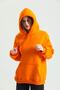 Unisex 100% Cotton Oversize Orange Hooded Sweatshirt - 4
