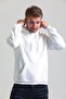 Unisex Cotton Oversize White Hooded Sweatshirt 1096 plain - 3