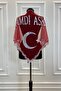 O Now Soldier Shawl Cover, Red Henna Shoulder Cover Crescent Star Sequin - 2