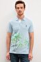Men's Light Indigo Polo Neck T-shirt