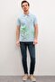 Men's Light Indigo Polo Neck T-shirt - 4