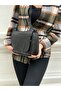 Genuine Leather Medium Size Crossbody Women's Bag Stone Printed 25*21*7 Cm - 2